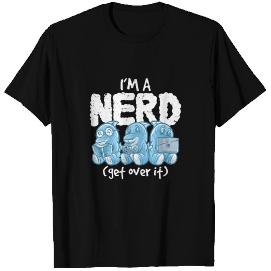 Dolphin Pet Gift Book Reading Dolphin Im A Nerd Get Over It Nerdy Geek Reading Gamer T-Shirts