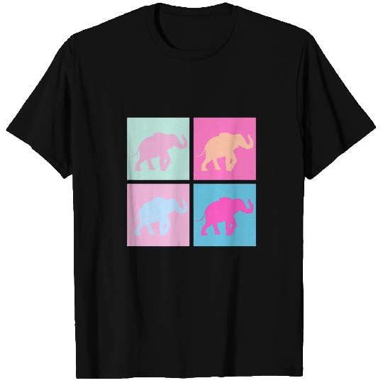 Elephant Mammal Multi Color Elephants Elephant Lover Graphic T-Shirts
