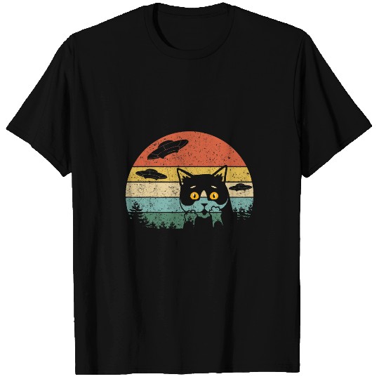 Aliens UFO Tee Galaxy Cat Spaceship Alien UFO vintages 21 T-Shirts