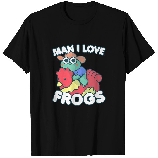 Chicken Pet Man I Love Frogs Cute Frog Lover Chicken Lover Design T-Shirts
