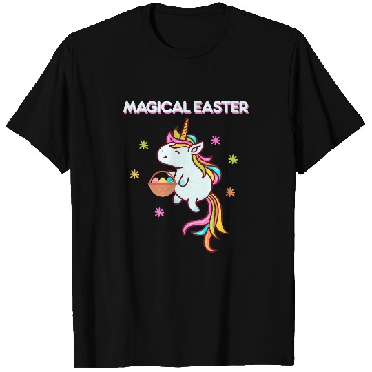Unicorn Pet Magical Easter Unicorn Eggs Basket Egg Hunt Cute Girls Kids T-Shirts