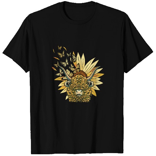 Cow Pet Baby Highland Cow Sunflower Ribbon Rodeo Cowgirl 01 T-Shirts