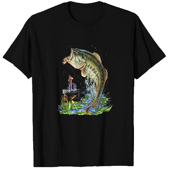 Fishing Fun Graphic graphic Large Mouth Bass Fish T-Shirts