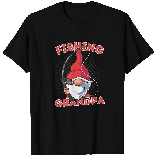 Fishing Fun GRANDPA Funny Fishing Gnome Design For Fishermen T-Shirts