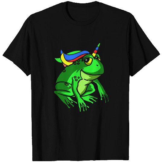 Unicorn Pet Frog Toad Zoo Animal Colorful Rainbow Myth Fairytale T-Shirts