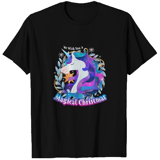 Unicorn Pet Magical Christmas Wreath T-Shirts