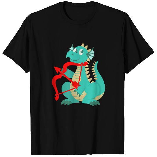 Dragon Pet Valentines Day Dragon Red Cupid Bow T-Shirts