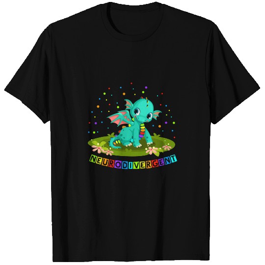 Autism Puzzle Neurodivergent Autism Awareness Month Cute Dragon Costume T-Shirts