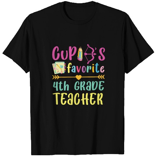 Book Fun Arrow Hearts Book Pencils Cupids Favorite 4th Grade Teacher T-Shirts