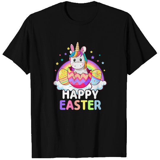 Unicorn Pet Kids Happy Easter Unicorn Bunny Girls Kids Easter Eggs Hunting T-Shirts