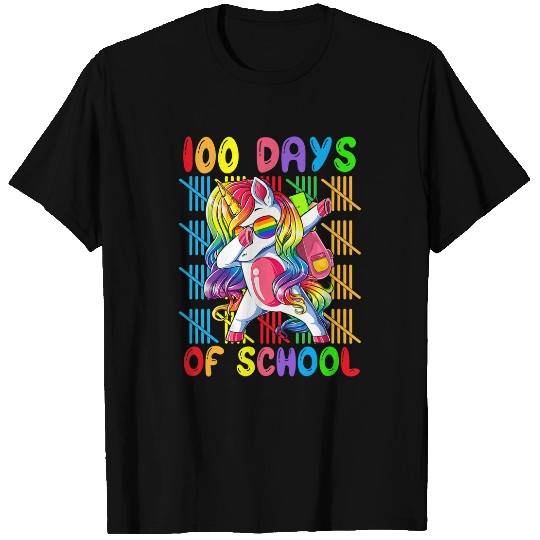Unicorn Pet Kids Happy 100 Days Of School  Unicorn Girls Kids Teacher T-Shirts