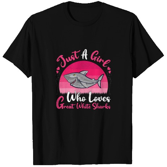 Shark Pet Vintage Retro Just A Girl Who Loves Great White T-Shirts