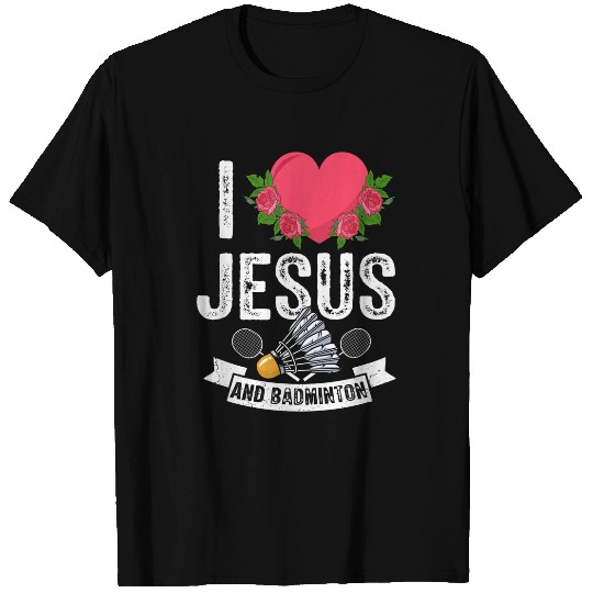 Sport Pickleball I love Jesus and Badminton Pickleball Player God Christian T-Shirts