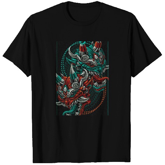 Dragon Pet Two headed twin devil japanese dragon asian inspired T-Shirts