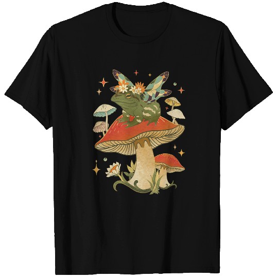 Frog Pet Cottagecore Goblincore Aesthetic Mushroom Frog Toad Fairy T-Shirts