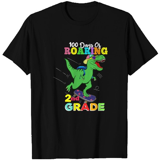 Dinosaur Pet Teacher skateboard Trex 2nd grade kid Roaring 100 days of school T-Shirts