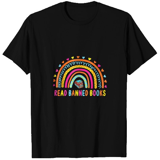 Book Fun I Read Banned Books vintages Rainbow Reading T-Shirts