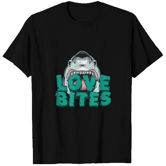 Shark Pet Love Bites Shark Love Happy Valentines Day Wife Husband Art T-Shirts