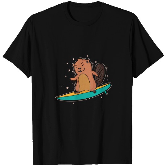 Beaver Pet Surfing T-Shirts