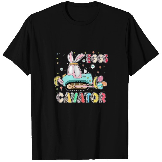 Excavator Fun Happy Easter Day Hunting Egg Funny EggsCavator Excavator Kid T-Shirts