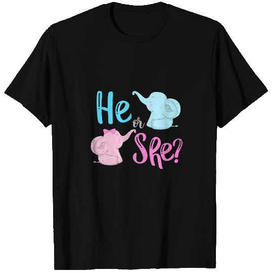 Elephant Mammal Pink or Blue Gender Reveal Elephant Boy or Girl T-Shirts