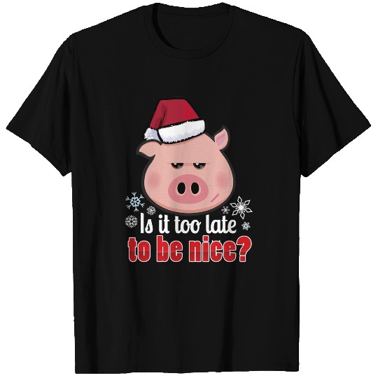 Pig Pet Naughty or Nice Christmas Holiday Xmas T-Shirts