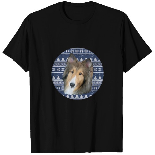 Shetland Sheepdog Pet Beautiful Sable Shetland Sheepdog With Argyle Background T-Shirts