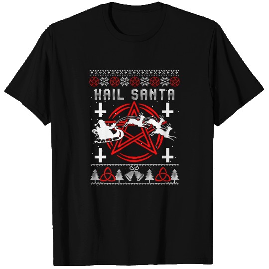 Goats Pet Hail Santa Krampus Christmas Satanism Goats Baphomest Satan T-Shirts