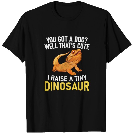 Bearded Dragon Pet Funny Lizard Lover I Raise A Tiny Lizard Bearded Dragon Crew T-Shirts