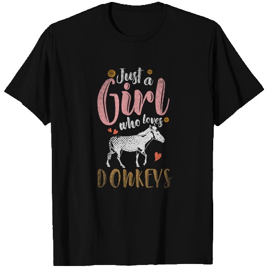 Donkey Pet Farmer Farm Animal Lover Women Just A Girl Who Loves T-Shirts