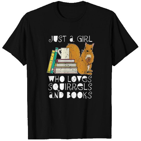 Book Fun Cute Animal Squirrel Lover Bookworm Girls Women Book Reading T-Shirts