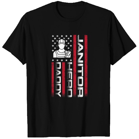 4th of July  US Flag Janitor Dad Fathers Day T-Shirts