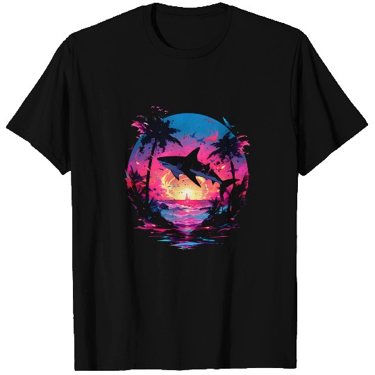 Shark Pet Vintage Shark Sunset Beach Dreamy White Shark Biologist T-Shirts