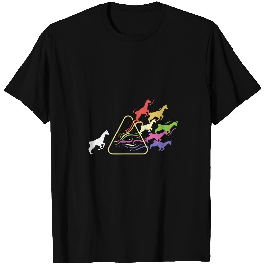 Llama Pet Prism Llama Philosophy Rainbow Triangular Prism Science T-Shirts