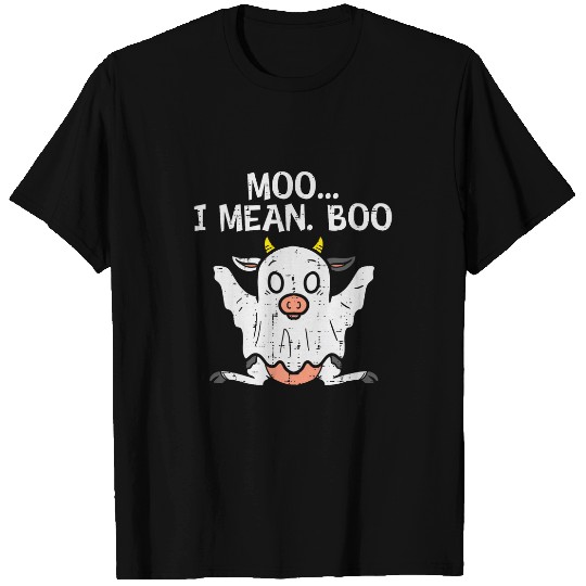 Cow Pet Moo I Mean Boo Funny ghosts Cow Halloween Farm Men Women Kids T-Shirts