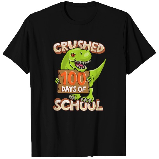 Dinosaur Pet Cute TRex Crushed 100 Days of School For Elementary Boys T-Shirts