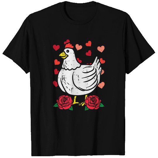 Chicken Pet Valentines Day Chicken Funny Farm Animal Men Women Kids T-Shirts