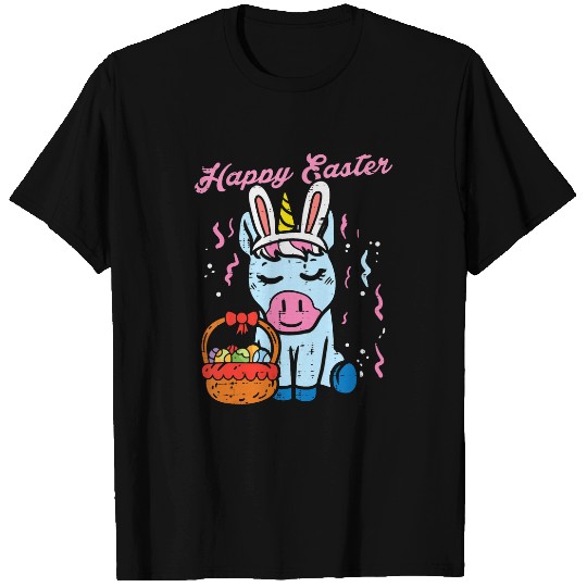 Unicorn Pet Kids Happy Easter Bunny Unicorn Eggs Basket Girls Kids Toddlers T-Shirts