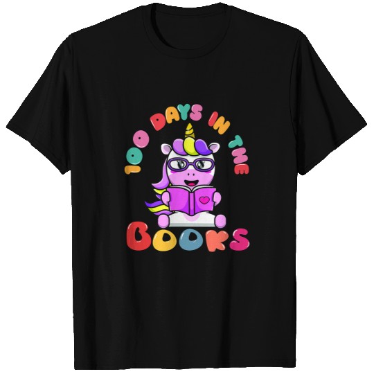 Unicorn Pet 100 Days In The Books 100 Days Of School Unicorn Kids Girls T-Shirts