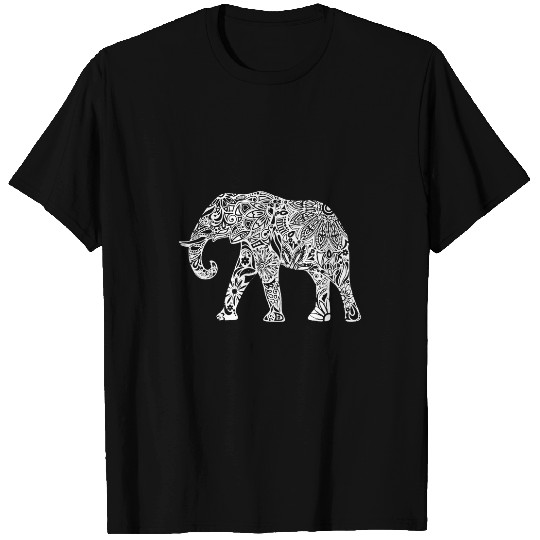 Elephant Mammal Graphic Mosaic Walking Elephant Mens Womens Youth T-Shirts