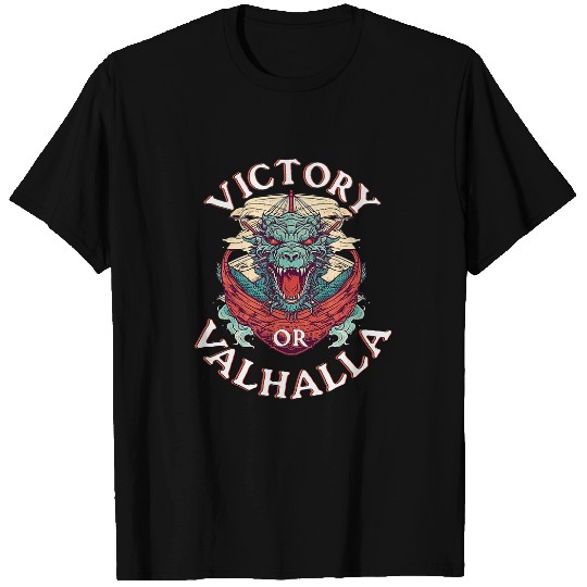 Dragon Pet Victory or Valhalla Dragon Viking Ship Warrior Mythology T-Shirts