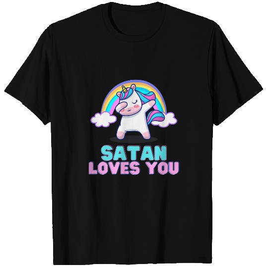 Unicorn Pet Satan Loves You Cute Unicorn Dab Festival Club Occult Pagan T-Shirts