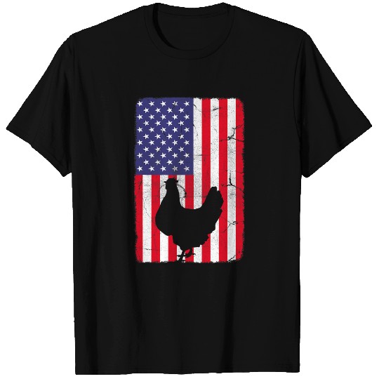 Chicken Pet vintages Chicken American Flag 4th Of July for Men Women Kids T-Shirts