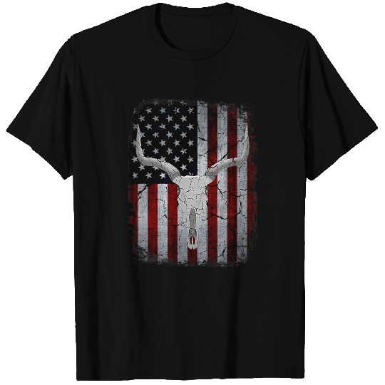 Cow Pet Bull Skull American Flag Cow Skull Western Graphic Wild West 01 T-Shirts