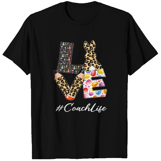 Coachs Love Pencil Easter Day Bunny Leopard Women T-Shirts