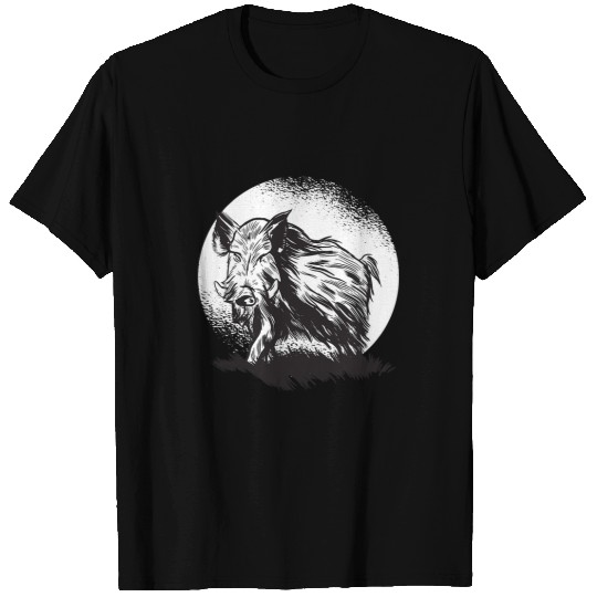 Pig Pet Night shift in pig sun wild boar hunting hunter T-Shirts