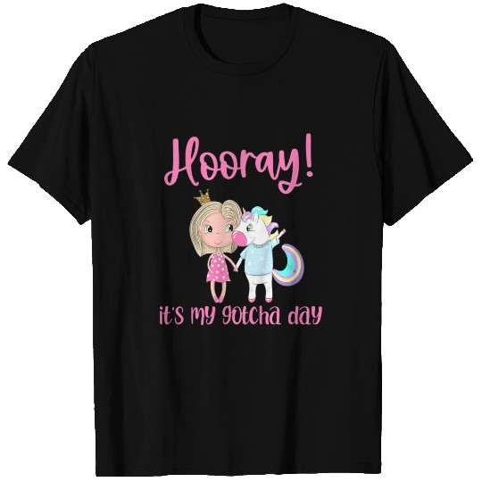 Unicorn Pet Kids Hooray Its My Gotcha Day Princess Unicorn Adoption Foster T-Shirts