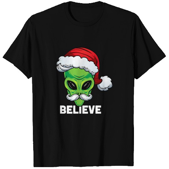 Aliens UFO Funny Christmas Alien Santa xmass Believe Alien Christmas 21 T-Shirts