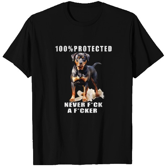 Rottweiler Pet BOSS 100 Protected Rottweiler Fun 4 T-Shirts