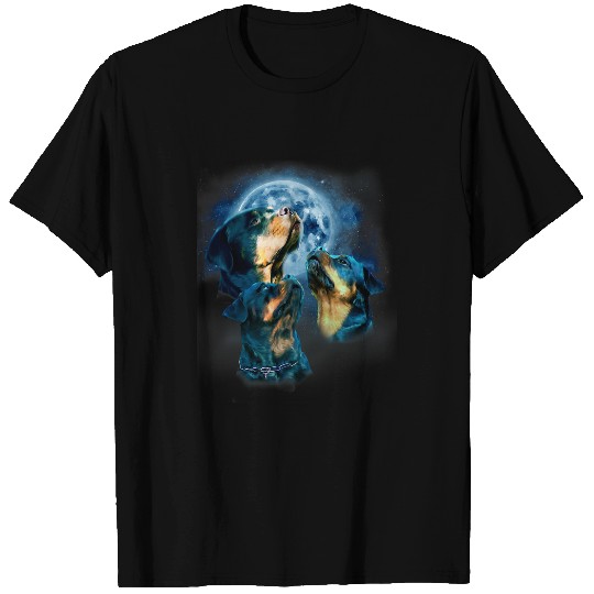 Rottweiler Pet Howling at the Moon  Rottweiler  Rottweiler 1 T-Shirts